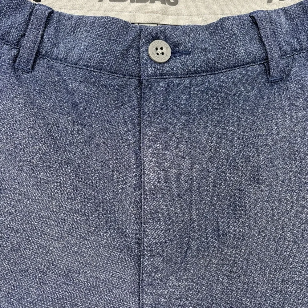 Adidas Ultimate365 Golf Shorts Men 36 Blue Crosshatch Textured Stretch